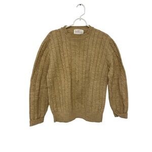 Jantzen Sweater Brown Mens Medium Pullover Cable Knit‎ Square Neck Long Sleeve